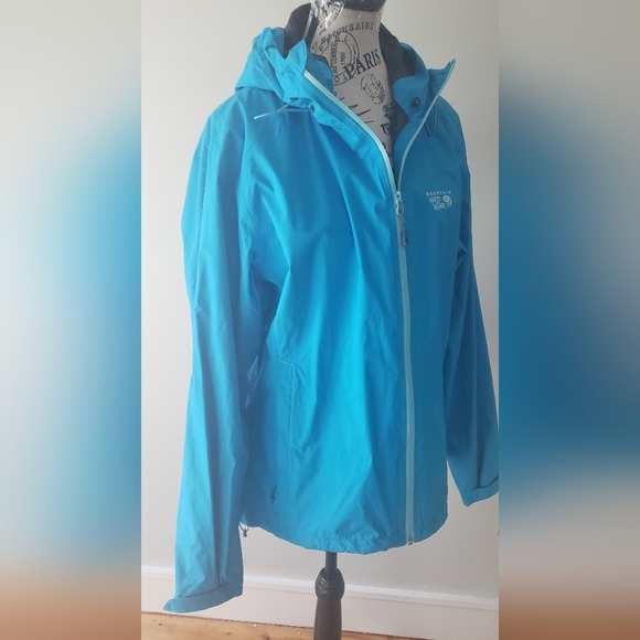 MOUNTAIN HARD WEAR Rain jacket Size L Blue - like new - Picture 2 of 9